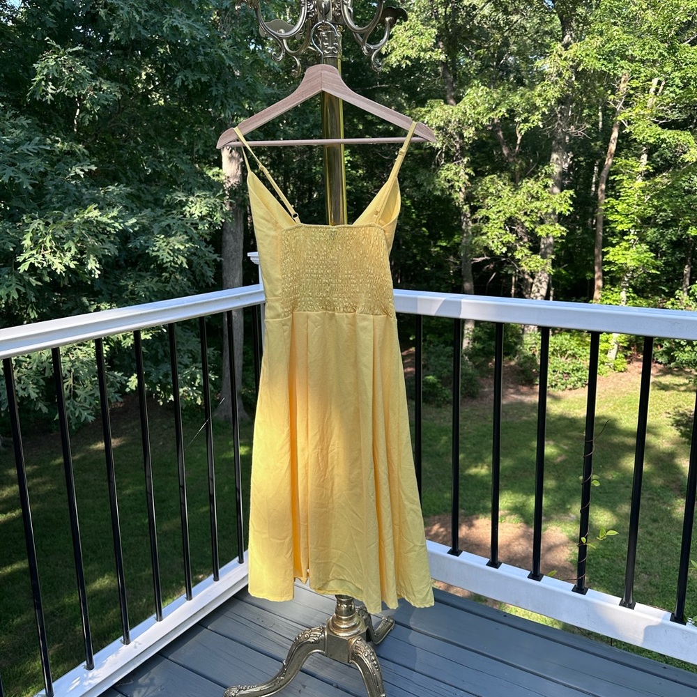 Yellow Tie-Front Dress Sundress Small - Picture 8 of 8